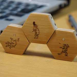 磁石付六角形竹細工