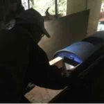 竹炭窯設置、焚口坑道、作業